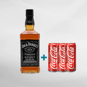Jack Daniel's Whisky 700 ml + 3 Kaleng Coca...